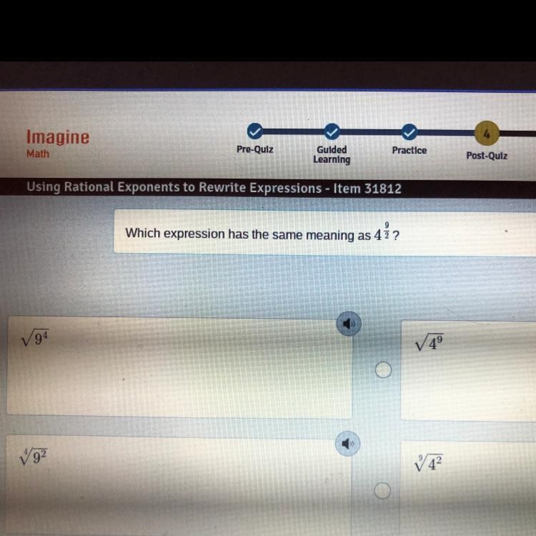 Which expression has the same meaning as 4 9/2?-example-1