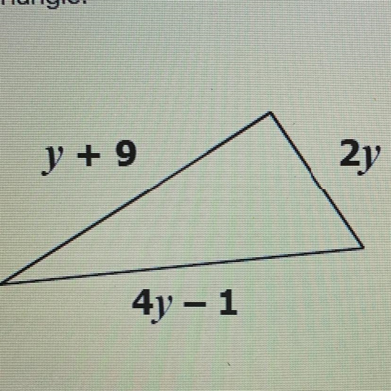 Bob would like to create a triangle that is seven less than twice the perimeter of-example-1