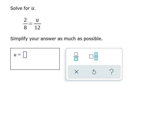 Solve for u. Simplify your answer as much as possible.-example-1