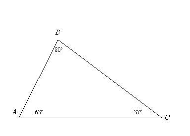 Classify the triangle by its angle measures. A. obtuse triangle B. multiangular triangle-example-1