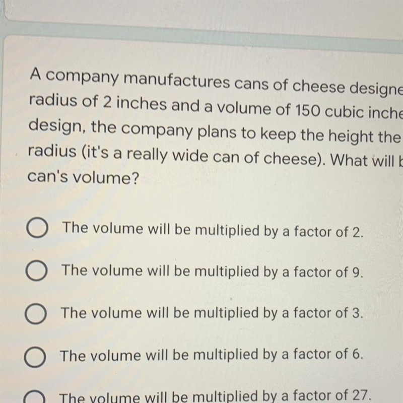 A company manufactures cans of cheese designed a can that has a radius of 2 inches-example-1