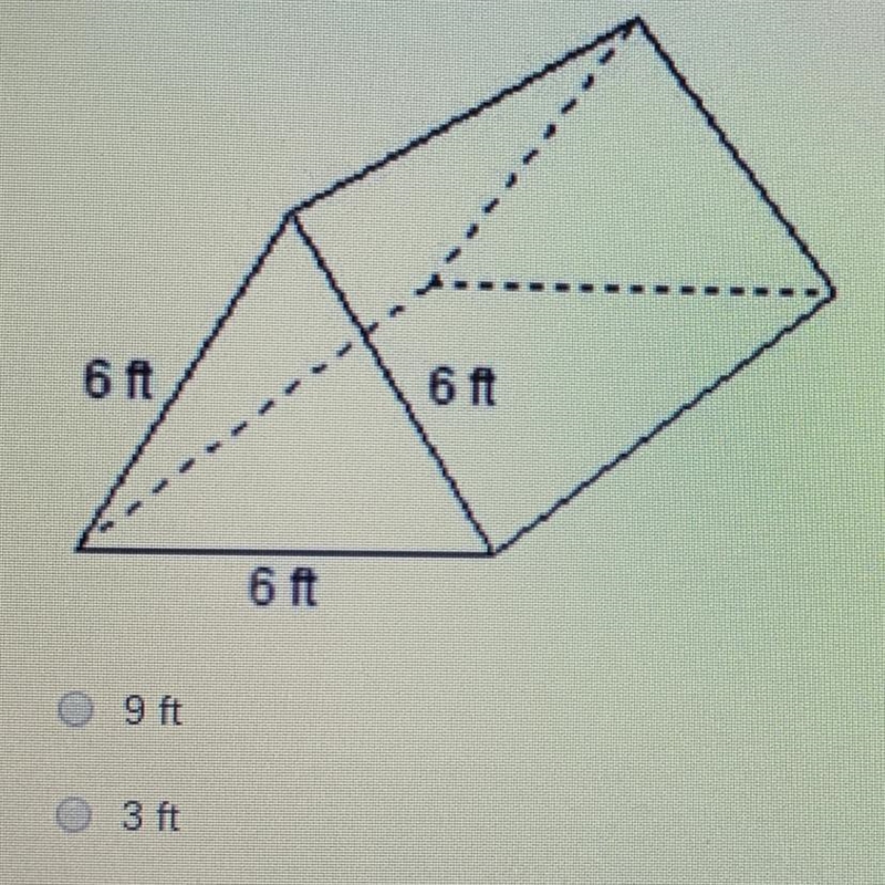 Fran is putting up a tent. Each triangular end of the tent has sides of length 6 ft-example-1