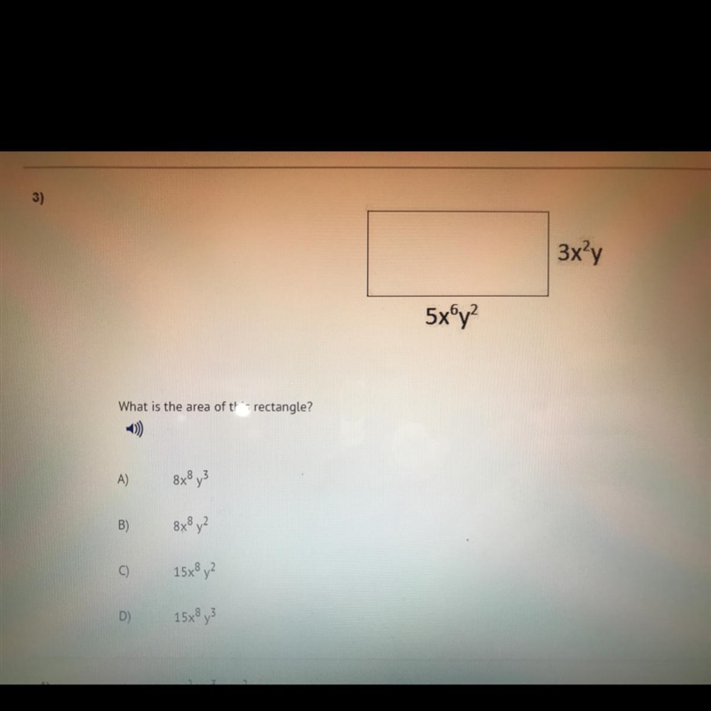 What is the area of this rectangle ? Answer choices are in the picture-example-1