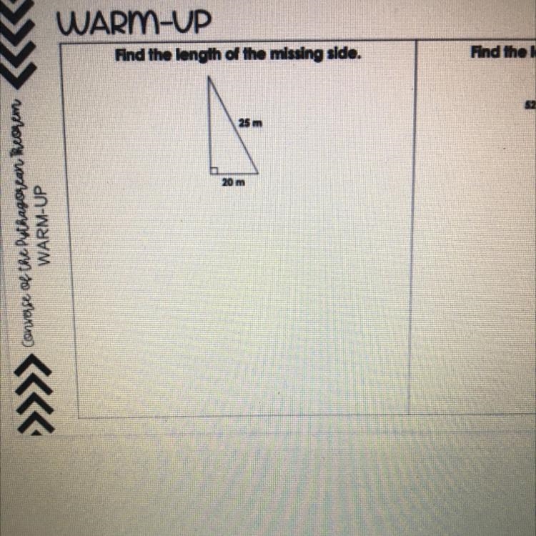 Find the length of the missing side.-example-1