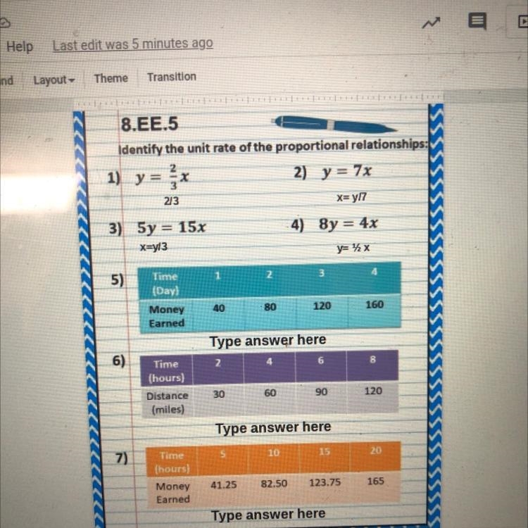 8.EE.5 Identify the unit rate of the proportional relationships-example-1