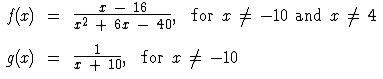 { PLEASE ANSWER QUICKLY, PROBLEM DUE ASAP } The functions f(x) and g(x) are defined-example-1