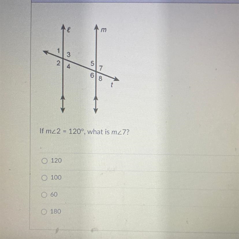 If m <2 = 120', what is m<7?-example-1