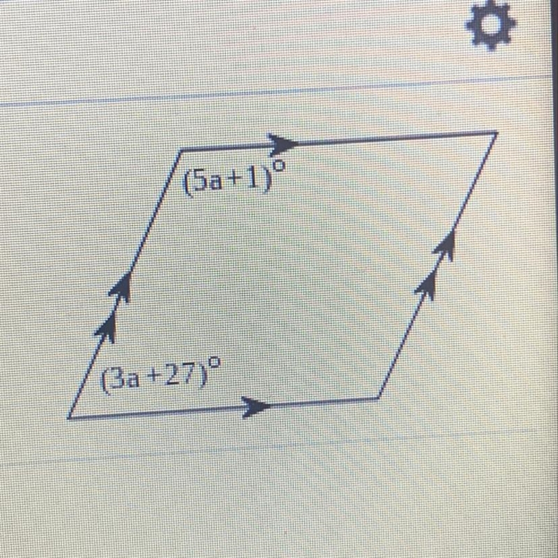 PLEASE HELP! find the value of a in the parallelogram-example-1