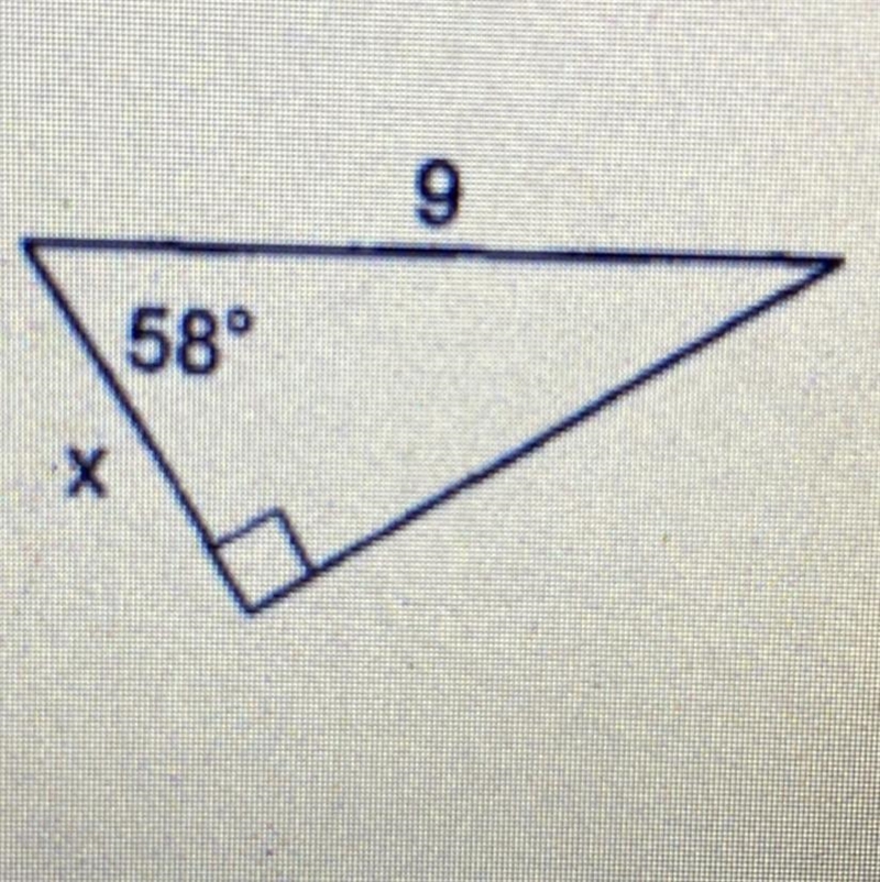 Find the missing side length Round to the nearest tenth The answer is 4.8 Please show-example-1