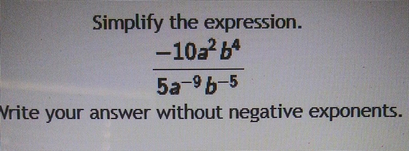 Simplify the expression without negative exponents ​-example-1