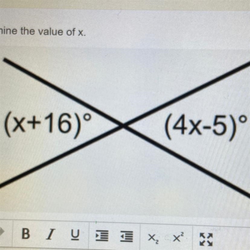 Determine the value of x.-example-1