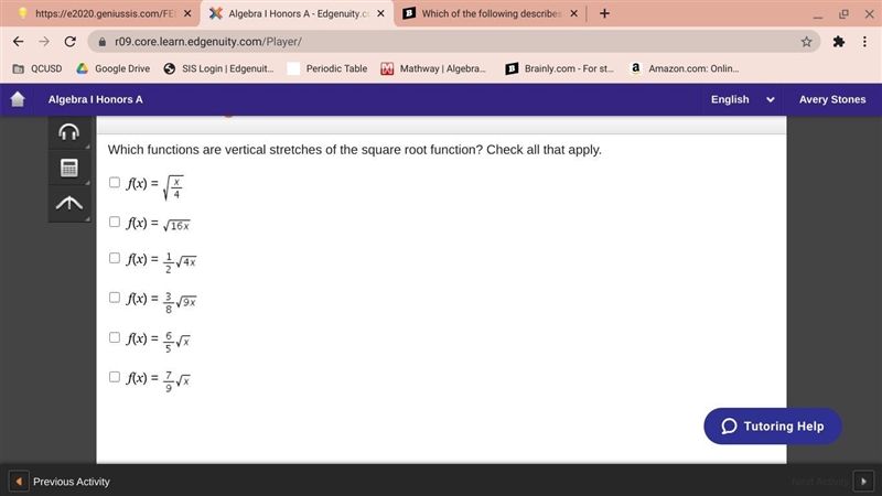 Which functions are vertical stretches of the square root function? Check all that-example-1