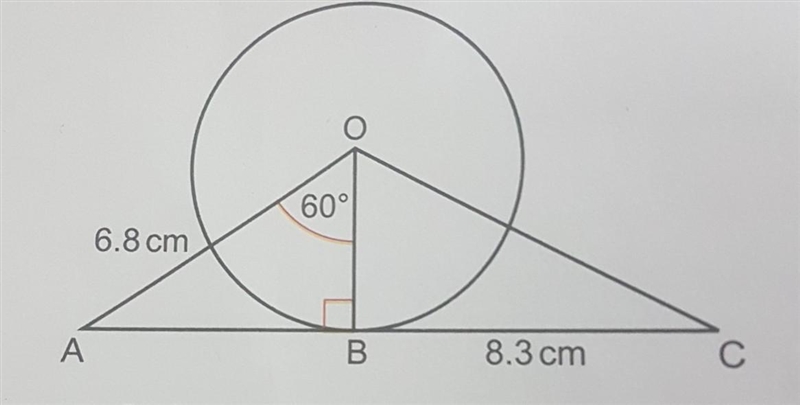 The diagram shows a circle with centre O.a)Find the radius of the circle.b)Find the-example-1