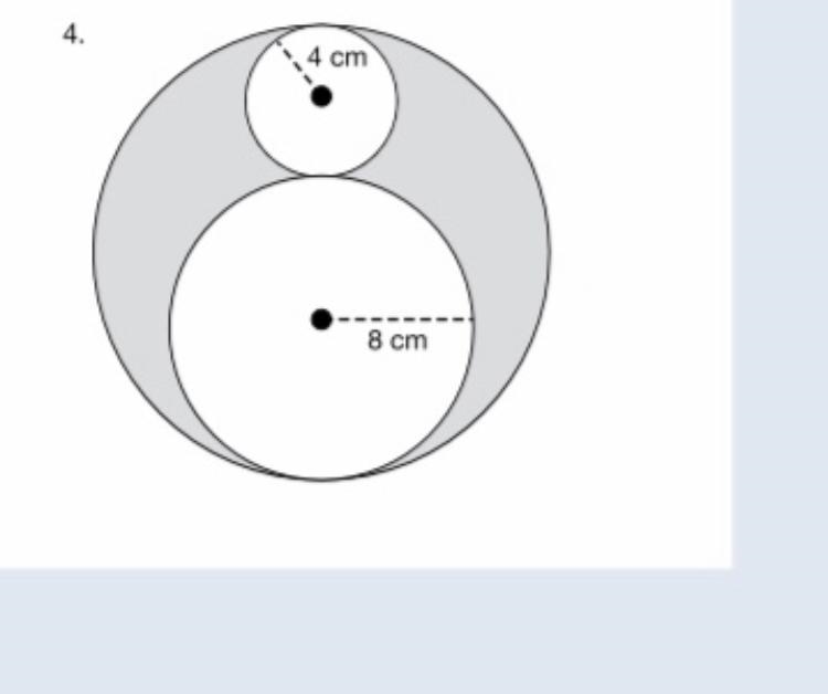 Calculate the area of the shaded region in each figure. Use 3.14 and round to the-example-1