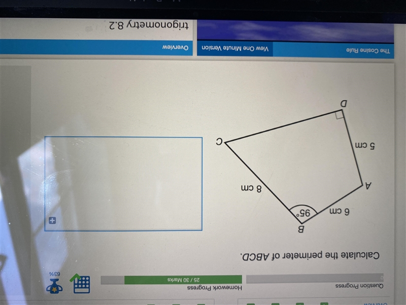 Calculate the perimeter of ABCD-example-1