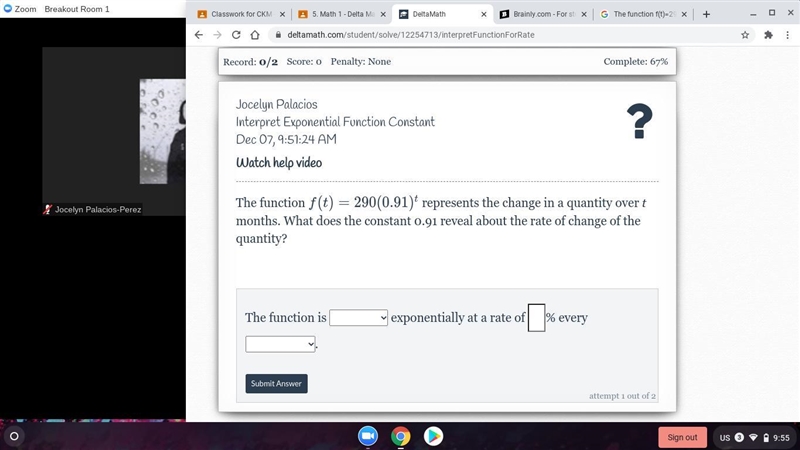 The function f(t)=290(0.91)^{t}f(t)=290(0.91) t represents the change in a quantity-example-1