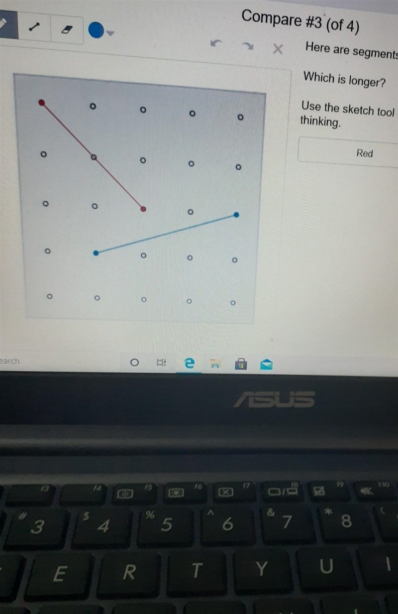 Which segment is longer, please explain ​-example-1