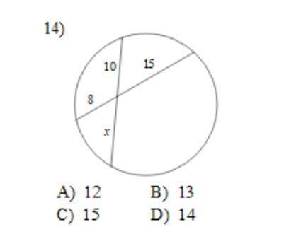 Solve for x. Assume that lines which appear tangent are tangent-example-1