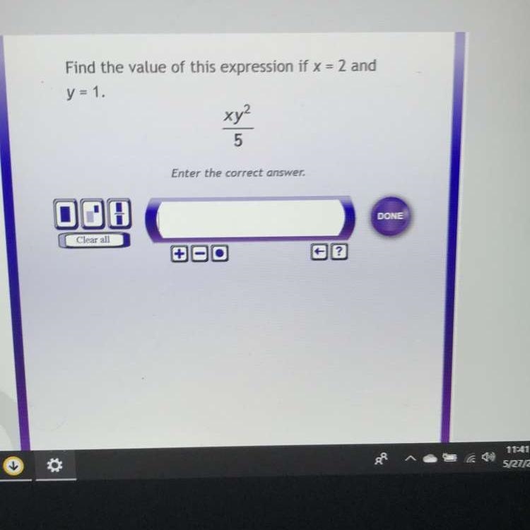 Find the value of this expression if x = 2 and y = 1-example-1