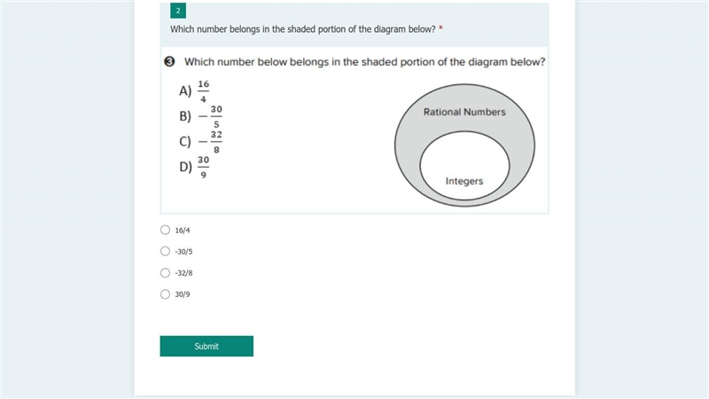 1.Which numbers below could be classified as integers? 2.Which number belongs in the-example-2