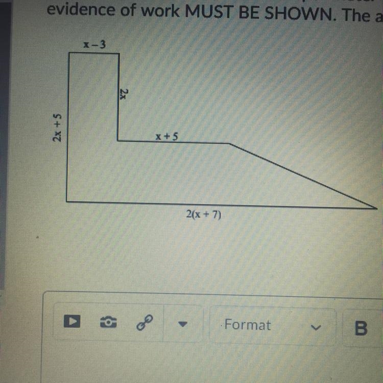 Determine an expression for the perimeter of the following shape. I need a step by-example-1