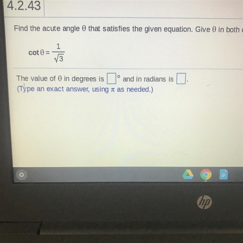 [NEW ONE] Find the acute angle that satisfies the given equation-example-1