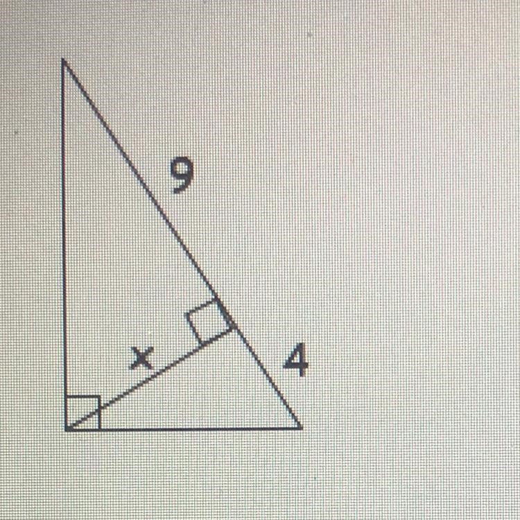 Using Geometric Mean, solve for x.-example-1