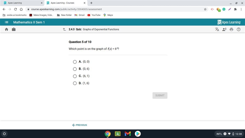 Which point is on the graph of f(x)=6^x-example-1