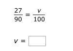 Solve for v in the proportion.-example-1