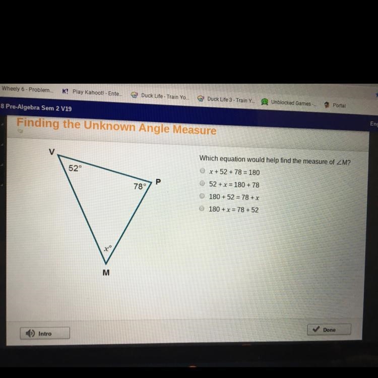 Which equation would help find the measure of-example-1