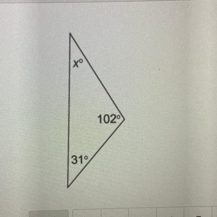 What is the measure of angle X? Enter your answer in the box. M-example-1