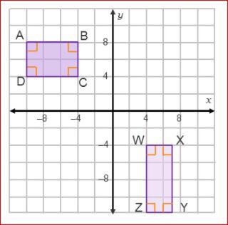 Are rectangles ABCD and WXYZ congruent? Why or why not? A. Yes, all right angles were-example-1