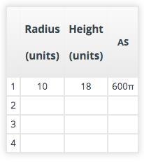 Manipulate the radius and height of the cone, setting different values for each. Record-example-1