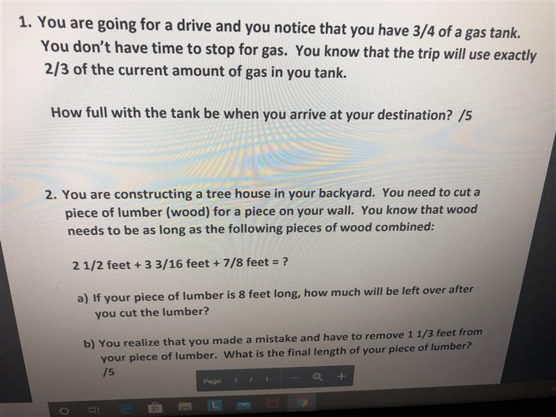 100 points. Easy question. Topic: Fractions. ONLY COMPLETE QUESTION 1-example-1