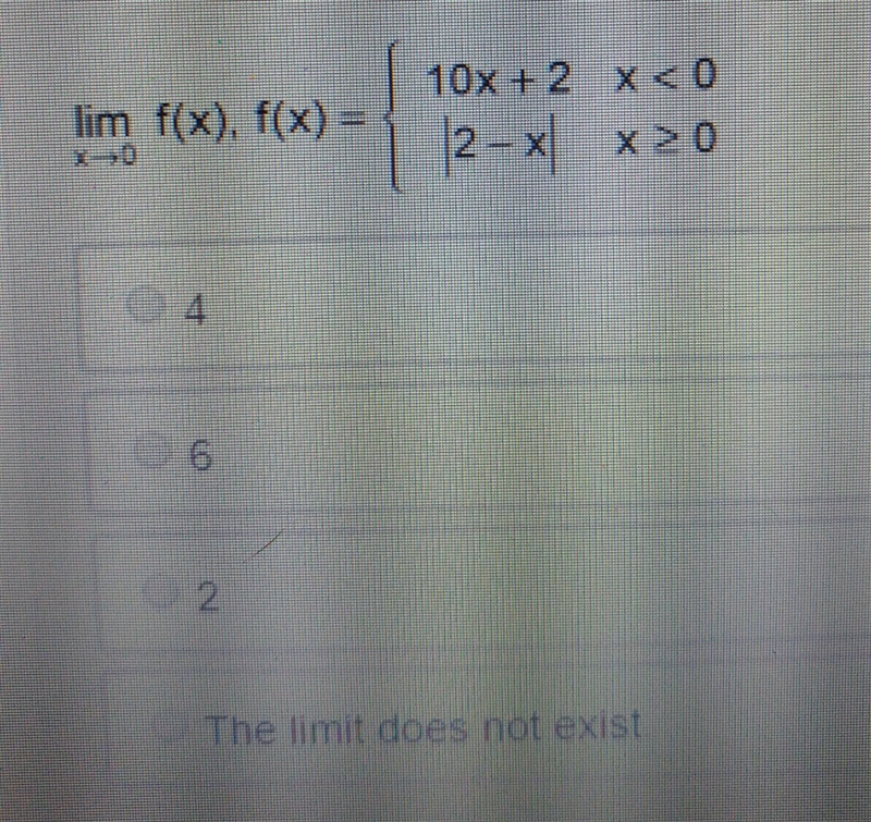 Find the indicated limit, if it exists.-example-1