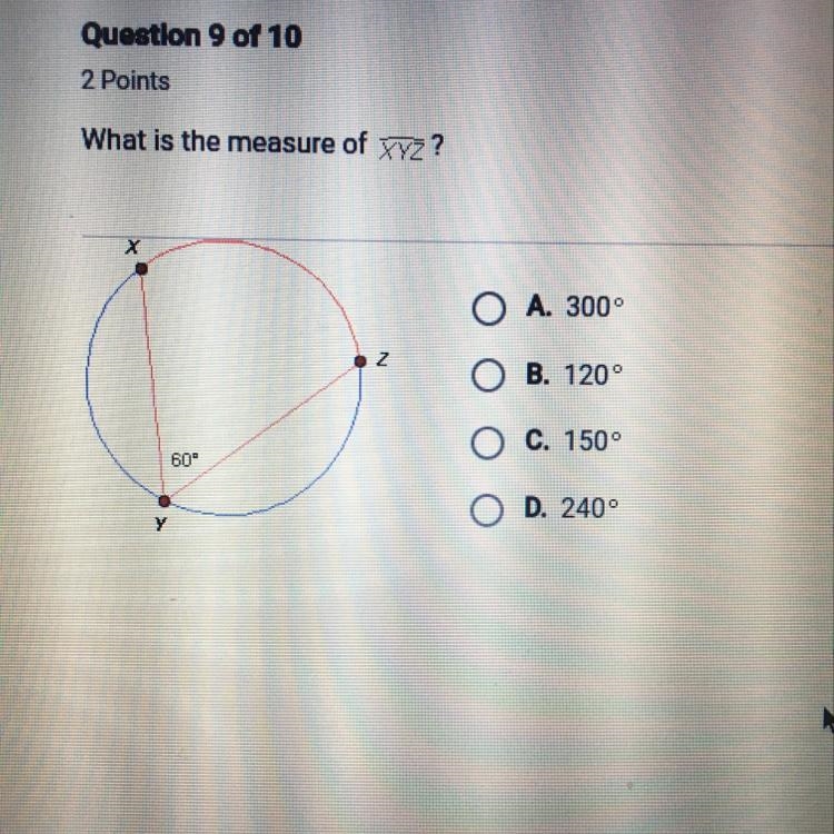 What is the measure of XYZ? Help plz-example-1