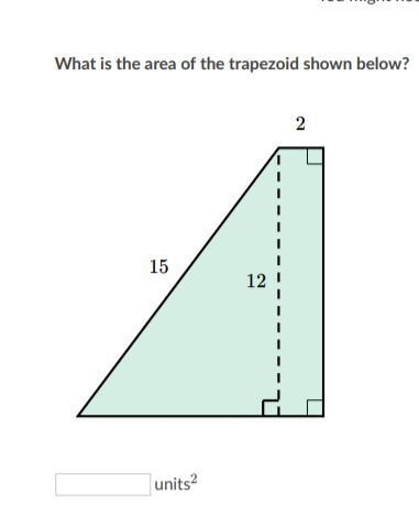 What is the area of the trapezoid shown below?-example-1