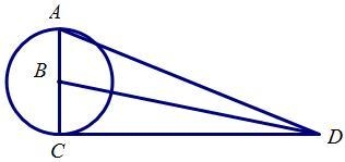 In the diagram CD is tangent to circle B at point C. If AB = 5 cm, and BD = 13 cm-example-1