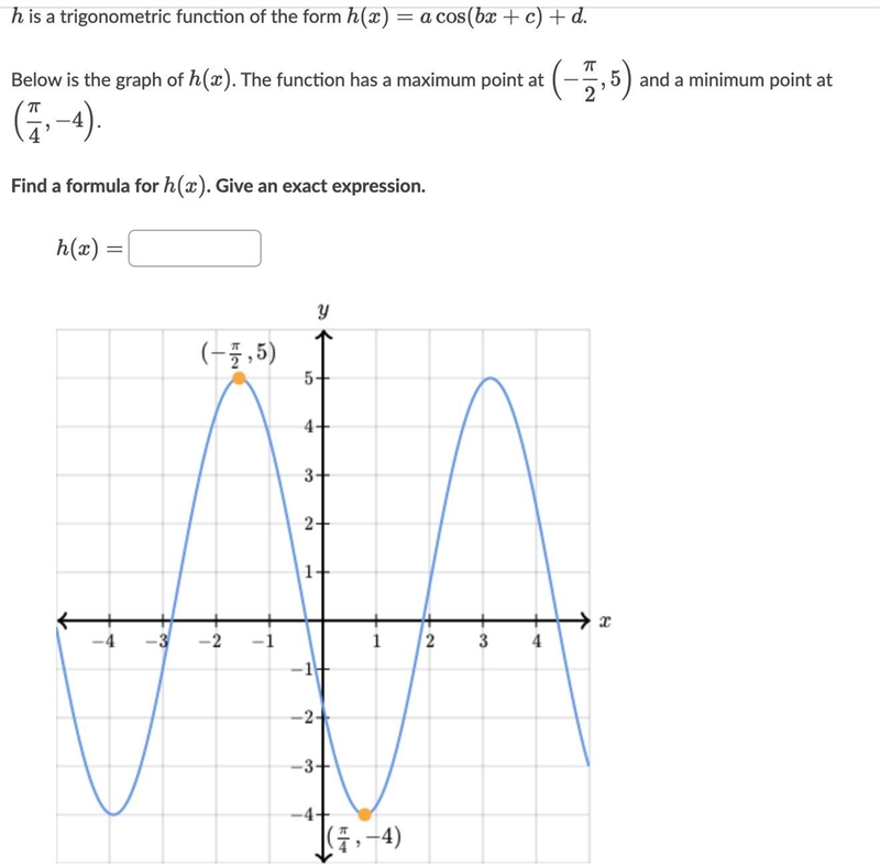 Find a formula for h(x). Give an exact expression. Help please-example-1