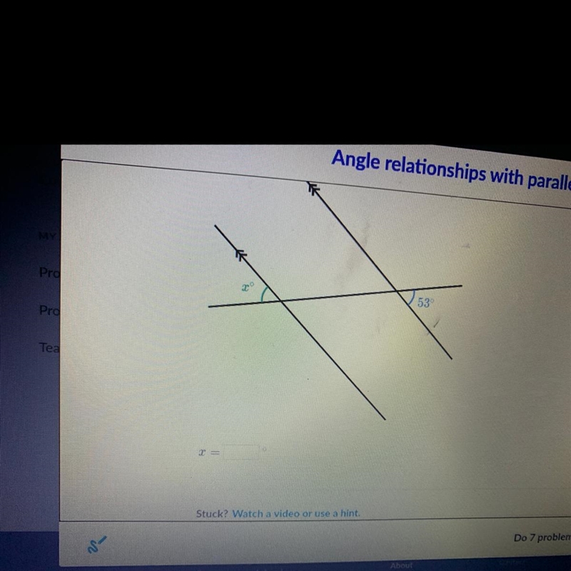 Below are two parallel line intersecting them-example-1