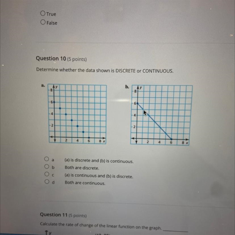 Determine whether the data shown is DISCRETE or CONTINUOUS.-example-1