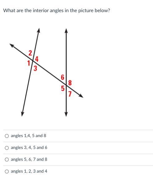 EASY MATH QUESTION HELP! Which pair of angles are vertical angles in the picture below-example-2