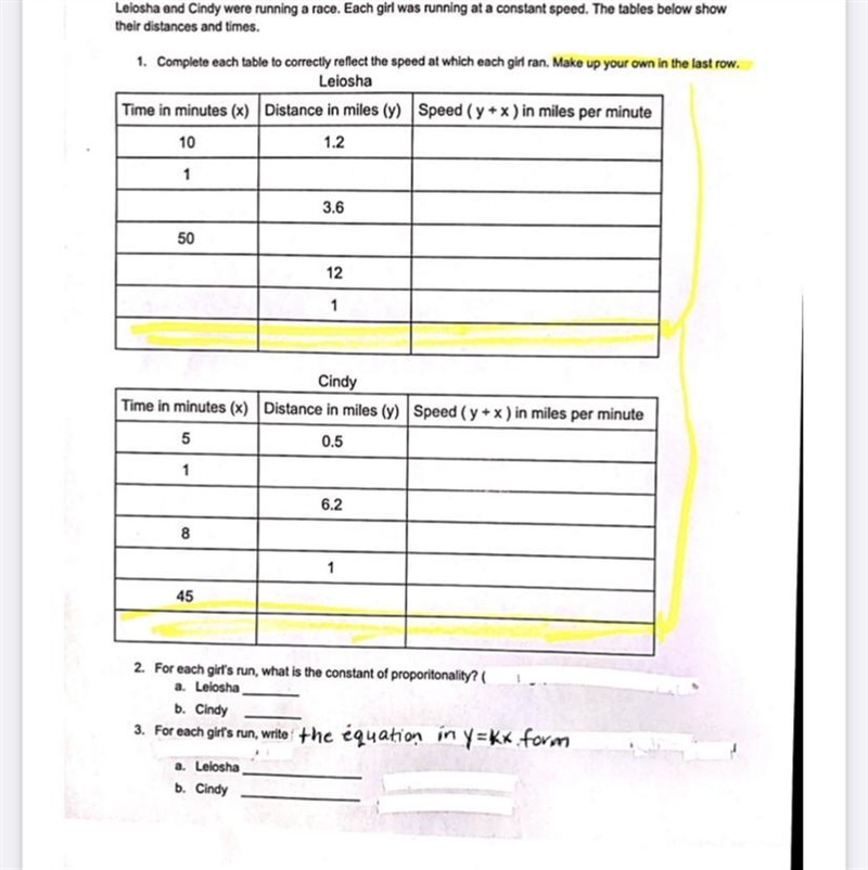 7th grade: CAN SOMEONE PLEASE SOLVE JUST THE TABLES ONLY-example-1