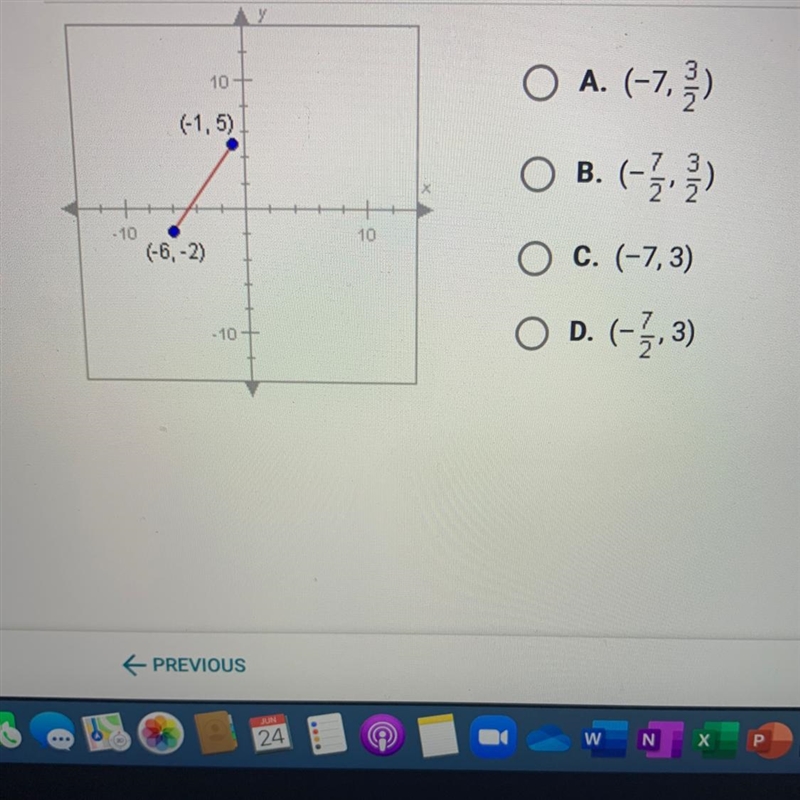 What is the midpoint of the segment shown below?-example-1