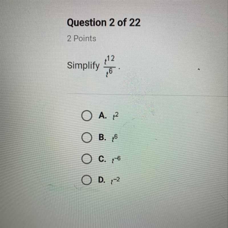 Please help me. 10 points Simply t^12/t^6-example-1