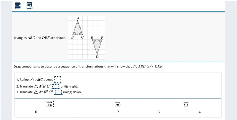 I need to drag the AB,BC,CA or the numbers to the right place pls help-example-1