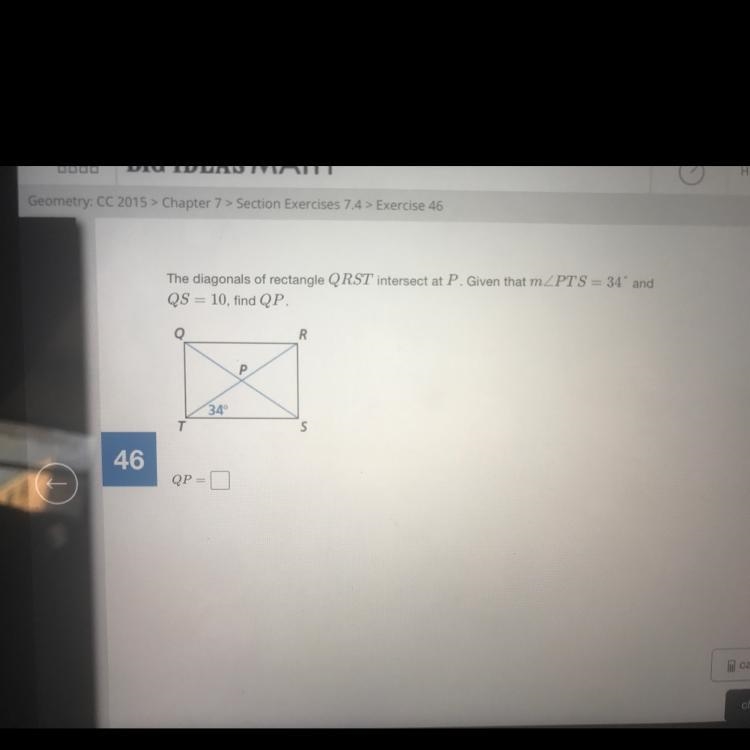 What is the measurement of QP? Please show all the work on how you got your answer-example-1