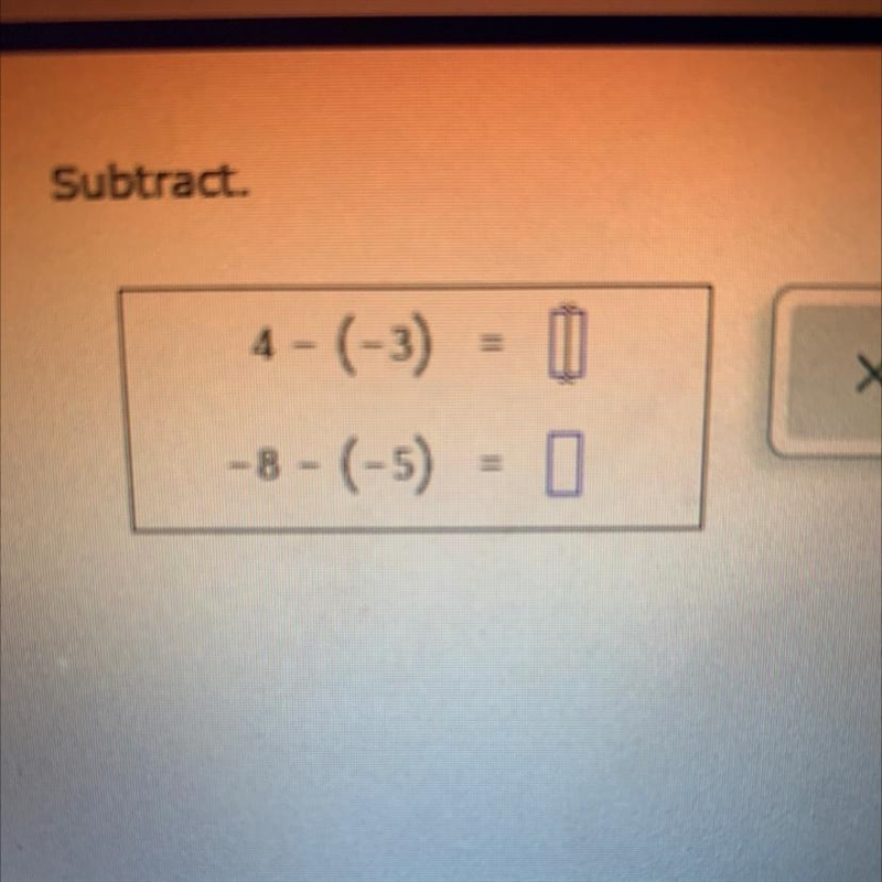 Plz help 4 - (-3) & -8 - (-5)-example-1