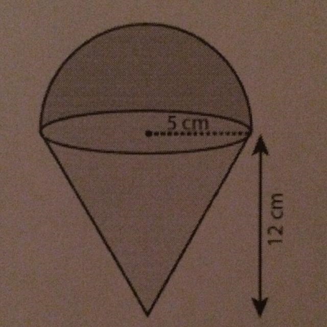 Find the volume of the following “ice cream cone.”-example-1