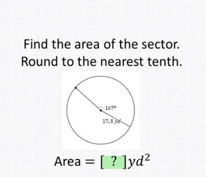 Find the area of the sector and round to the nearest tenth.-example-1